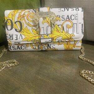 Versace White and Yellow Crossbody Bag